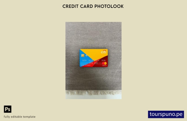 listo para imprimir plantilla frontal de fotolook de Citibank mastercard de País